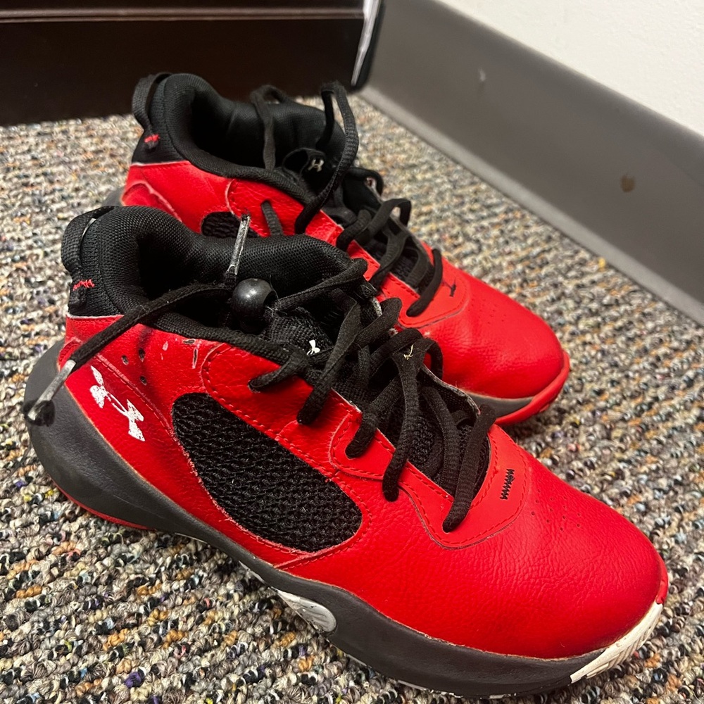 Under Armour Kids Red and Black Sneakers